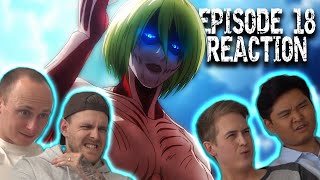 Female Titan is CRAZY Anime SCEPTICS Watch Attack on Titan 1x18  ReactionTalk [upl. by Aznola906]