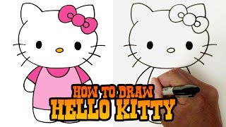 How to Draw Hello Kitty  Step by Step Video [upl. by Levin]