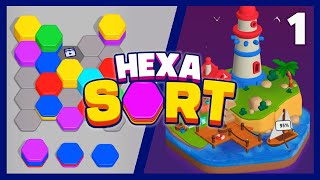 Hexa Sort Gameplay  World 1 Pleasant Lighthouse [upl. by Eilerua]