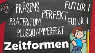 Zeitformen Zusammenfassung  Präteritum Präsens Perfekt Plusquamperfekt Futur 1 und 2 erklärt [upl. by Suired]