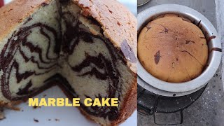 How to bake MARBLE CAKE JUST USING CHARCOAL OVEN [upl. by Esertap]