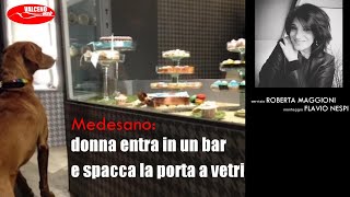 Medesano donna entra in un bar e spacca la porta a vetri [upl. by Darum]