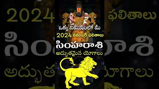 Simha Rasi 2024 November Month Horoscope shorts teluguastrology astrology rasiphalalu telugu [upl. by Ylecic]