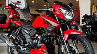 Finally 2023 New Model TVS Apache RTR 160 2V Red Color Review😱Led Light😍Digital Meter👍On Road Price [upl. by Ellerihs300]