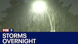 Storms push through Twin Cities overnight [upl. by Llaccm]