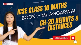 ICSE Ch20 Heights And Distances Complete Chapter From ML AGGARWAL For ICSE Class 10 Math [upl. by Areek]