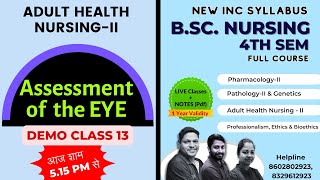 Assessment of the Eye in hindi  Medical Surgical NursingII  BSc Nursing 4th Sem [upl. by Touber]