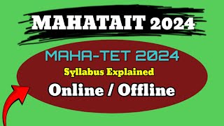 MAHATAIT and MAHATET Syllabus Explained  Online  Offline Teacher Wala [upl. by Fiertz]