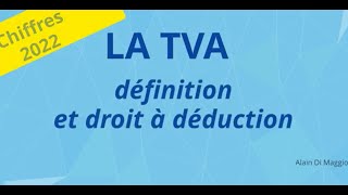 La déductibilité de la TVA  Chiffres 2022 [upl. by Nilson]