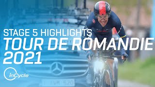 Tour de Romandie 2021  Stage 5 Highlights  inCycle [upl. by Laehpar]