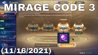 MIRAGE CODE 3 11162021  500 DIAMOND ► MOBILE LEGENDS ADVENTURE [upl. by Nylanej]