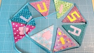 Anleitung Wimpelkette mit Namen selber nähen – DIY Eule [upl. by Onirefez788]