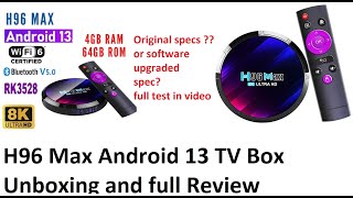 H96 MAX For Led Lcd Android TV 130 Version Tv Box 464GB [upl. by Aklog]