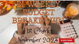 BiWeekly Budget Breakdown  1st Check November  Zero Based Budget  Cash Stuffing Envelopes [upl. by Anihsak588]