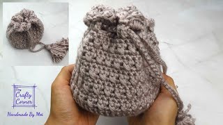 Crochet Easy Small Pouch Tutorial  Crochet Bag Easy Pattern [upl. by Oirretna]