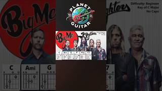 BIG ME NO CAPO The Foo Fighters Beginner Guitar Chord TAB amp Strum PlayAlong w Lyrics shorts [upl. by Newlin]