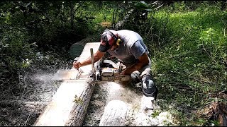 How to Mill Lumber With a Chainsaw  COMPLETE PROCESS [upl. by Drawets]