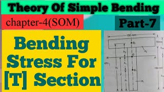 Bending Stress For T Section  T Section Bending Stress  Strength of Material [upl. by Anij]