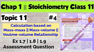 calculation based on Massmass  Massvolume  Voulmevolume Relationship Class 11 Chemistry Sindh [upl. by Primo]