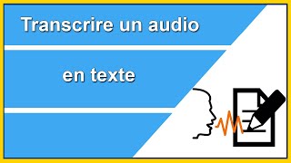 TRANSCRIRE UN AUDIO EN TEXTE pour écrire rapidement sans rédiger [upl. by Donaugh746]