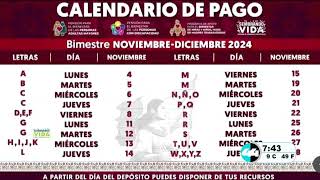 Calendario de pago Bienestar Noviembre  Diciembre [upl. by Yla]