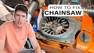 How to replace ignition coil Husqvarna 372xp chainsaw wont start hot husqvarna chainsaw repair [upl. by Ahsinrat]