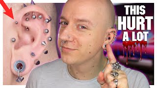 New Forward Helix Piercing  Piercing Update  Roly [upl. by Felty]