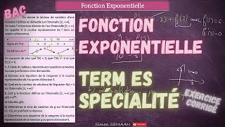 Exercice BAC Term ES Spécialité  Fonction Exponentielle et Lecture du tableau de variations [upl. by Maje818]