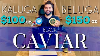 CAVIAR Tasting BELUGA amp KALUGA Black Sturgeon Caviar Price Explained [upl. by Eisus]