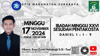 Ibadah Minggu XXVI Sesudah Pentakosta 17 November 2024 [upl. by Akinod]