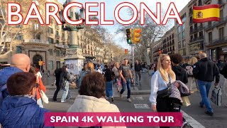 4K La Rambla Walking Tour 2024  Paseo por las Ramblas  람블라스 거리  Barcelona  Spain 🇪🇸 [upl. by Melgar583]