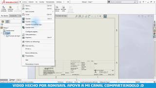 Crea tus plantillas en SolidWorks [upl. by Naoma135]