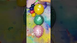 water colorful balloon Yellow Green Pink HBD Balloons amp mini balloons popping [upl. by Anileba837]