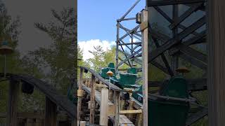 Flying Turns wooden bobsled roller coaster [upl. by Adnamal]