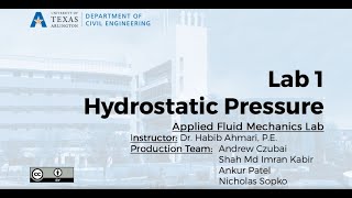 Fluid Mechanics Lab  1  Hydrostatic Pressure [upl. by Eitsim]