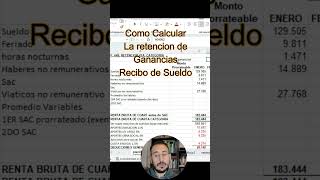 Como calcular la RETENCION del Impuesto a las GANANCIAS en el Recibo de SUELDO retencion impuestos [upl. by Glad]