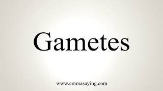 How To Pronounce Gametes [upl. by Hymen]