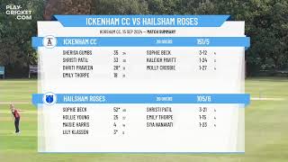 Southern Counties Womens Regional Finals Day  Ickenham CC v Hailsham Roses [upl. by Doralynne553]