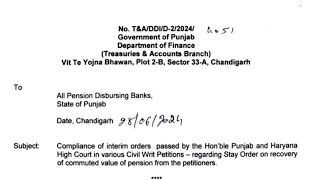 Regarding Stay order on recovery of commuted value of pension from the petitioners [upl. by Ibbed]