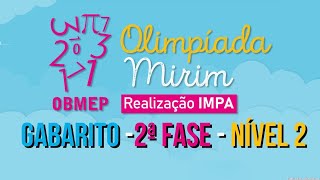 CORREÇÃO 2ª FASE OBMEP MIRIM 2024 NÍVEL 2 SEGUNDA FASE  GABARITO DE TODAS AS QUESTÕES  1 A 5 [upl. by Abott]