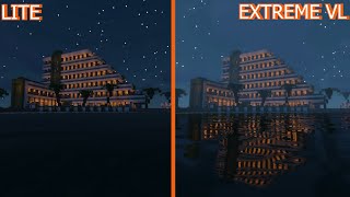 Sildurs Vibrant Shaders  LiteMediumHighExtreme VL  Shader Comparison [upl. by Ahsiniuq504]