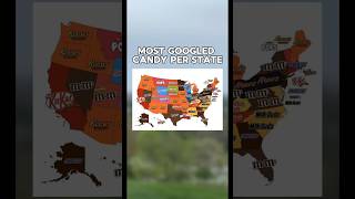 Most googled candy per state candy map state [upl. by Akimot]