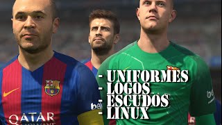 PES 2017 UNIFORMES E NOMES DOS TIMES CORRIGIDOS  PES 2017 NO LINUX PLAYONLINUX [upl. by Yug]