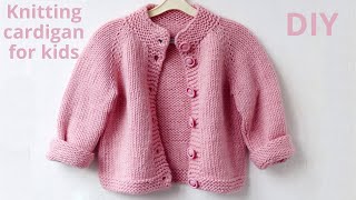 Knitting pattern quotThe Pouder Cardiganquot for kids Fast and easy knit review [upl. by Gatian152]