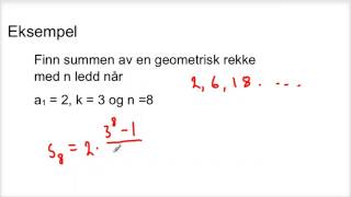 Geometriske rekker [upl. by Ilana]