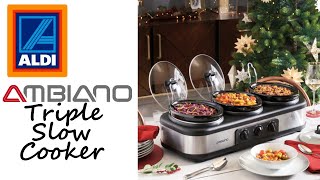 Aldi Specialbuys  Ambiano Triple Slow Cooker  Eat drink and Three merry [upl. by Atsirak]