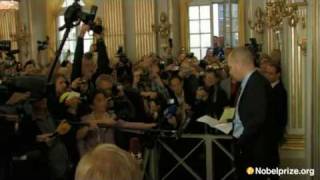 Announcement of the 2009 Nobel prize in literature [upl. by Odab]