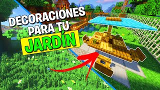 DECORACIONES PARA tu JARDÍN en MINECRAFT 🌱  Como decorar tu jardín [upl. by Adnolat124]