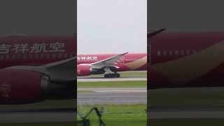 Juneyao 787 Oriental Ruby departure aviation planespotting airport shortsfeed shorts [upl. by Aowda]