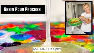 Follow Along as I Show Step by Step How I Create My Art Resin Pour on an Art Palette Painting [upl. by Pacorro]